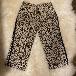Leopard denim pants
